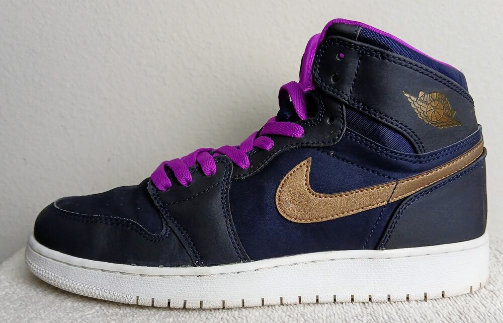 Nike Air Jordan 1 Retro High GG Maya Moore GS 8.5Y Navy Blue Purple 332148-428